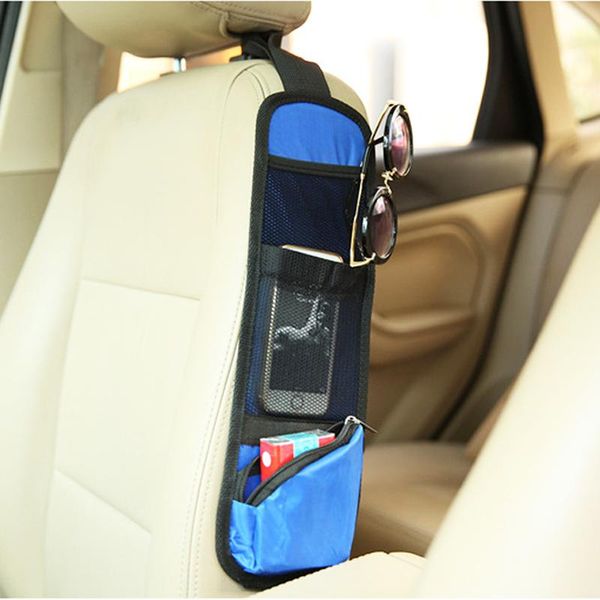 

car organizer phone holder storage bag box seat back side hanging mesh big