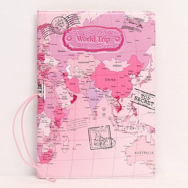 

card holders travel 3d passport cover for girl student cartoon russian case business ticket holder women organization pink, Brown;gray