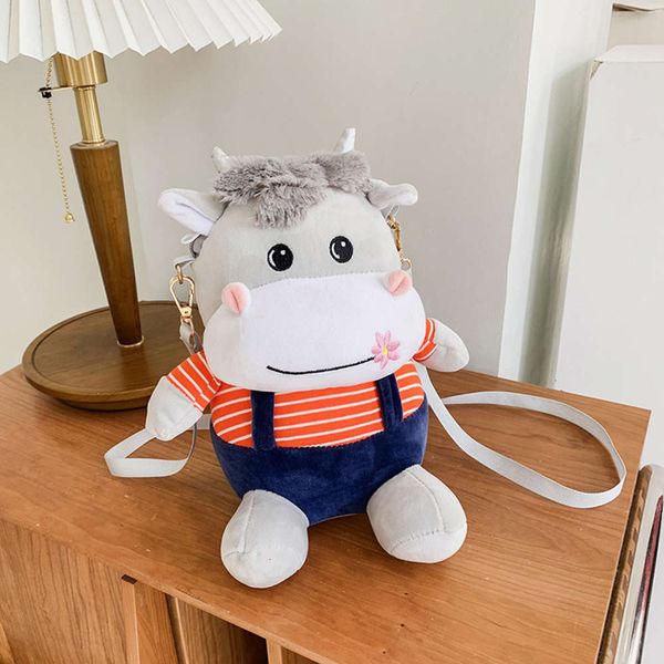 

cartoon cute baby plush backpack children's doll schoolbag, Blue