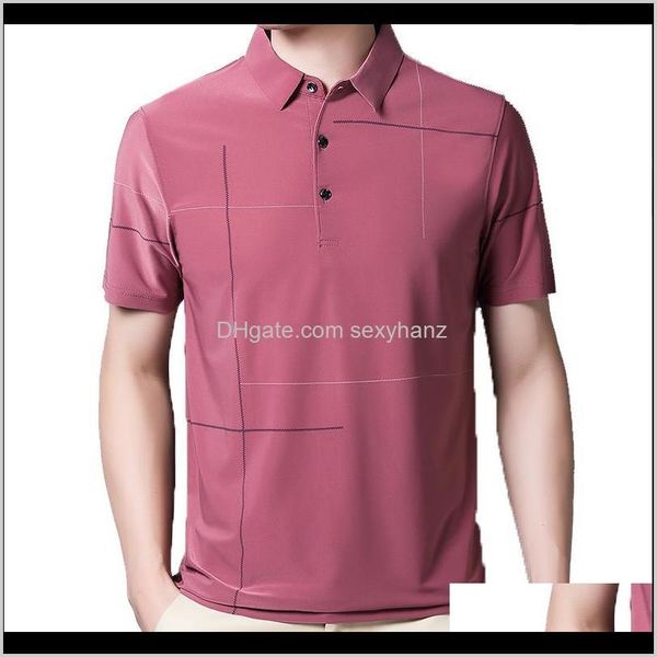 

t-shirts tees & s mens clothing apparel drop delivery 2021 summer thin t-shirt casual comfortable soft short sleeve slim fit turn-down colla, White;black
