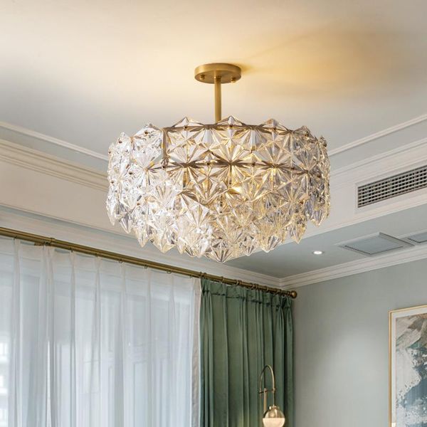 

pendant lamps simple and light luxury snow glass chandelier nordic post-modern creative living room bedroom dining lamp