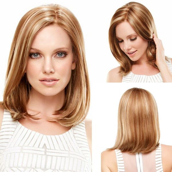 

wig and american popular women's european short hair fashion straight bobo head cover middle clavicle dye chemical fiber wig cap, Black