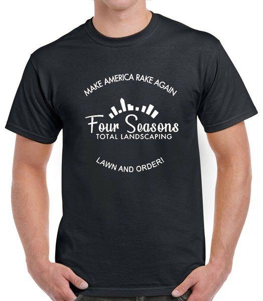 

make america rake again lawn and order four seasons t-shirt, White;black