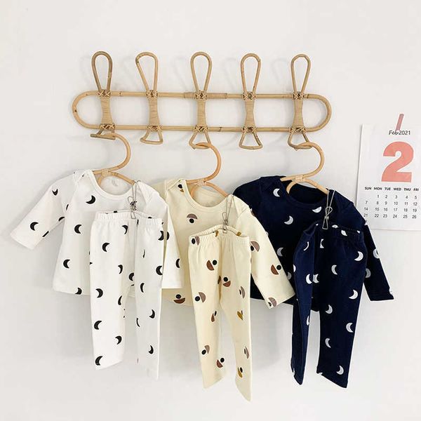 

bear leader infant girl boy korean style clothing sets new autumn newborn baby floral print t-shirt and pants outfits with hats y0909, White