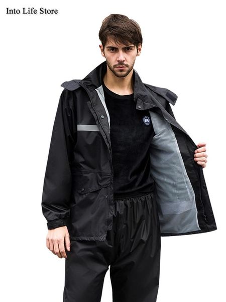 

raincoats thickened raincoat rain poncho biker waterproof man coat motorcycle jacket men pants suit camping rainsuit gift