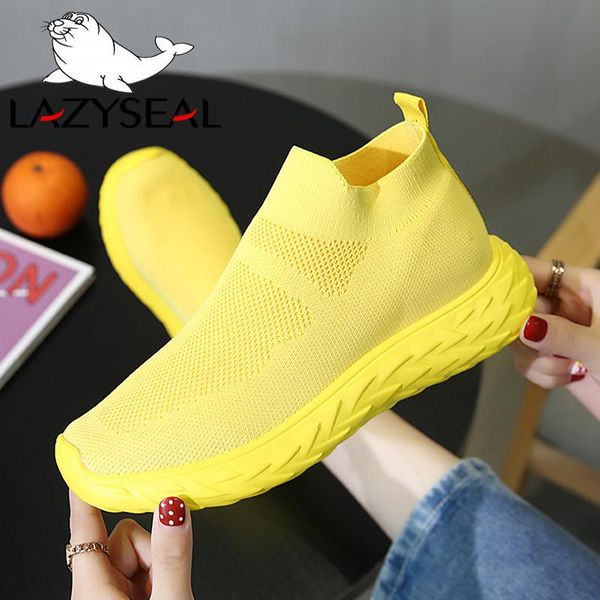 

lazyseal air mesh women platform ankle boots shoes woman breathable round toe slip-on flats sneakers ladies footwear, Black