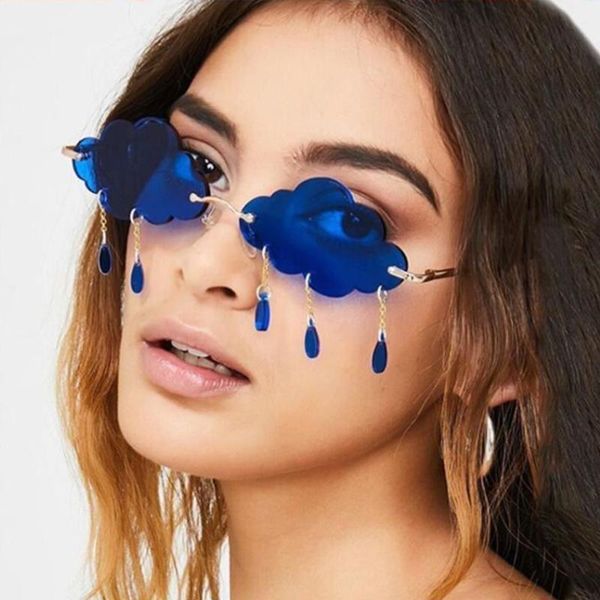 

sunglasses women personalized rimless for vintage retro glasses female steampunk cloud style ch4, White;black