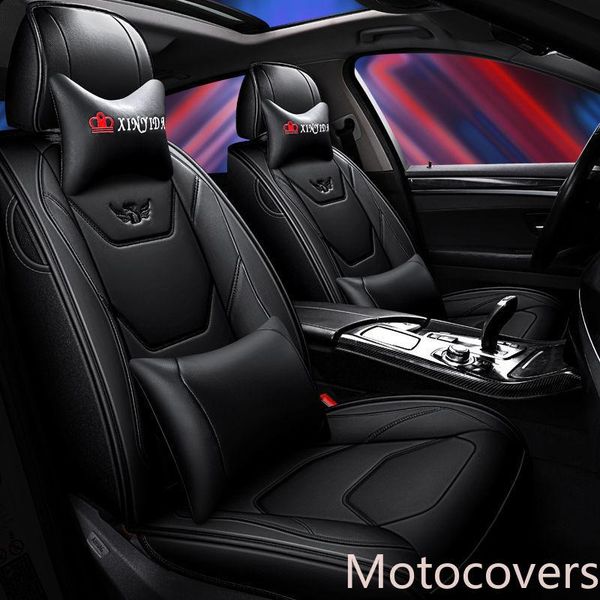

car seat covers motocovers full set for sedan suv durable leather adjustable five seats cushion front rear cover black