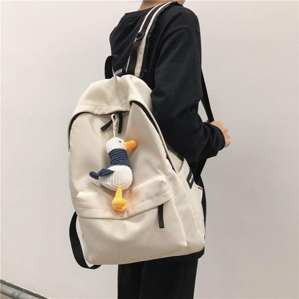 

canvas schoolgirl backpack raincoat schoolboy portable large capacity