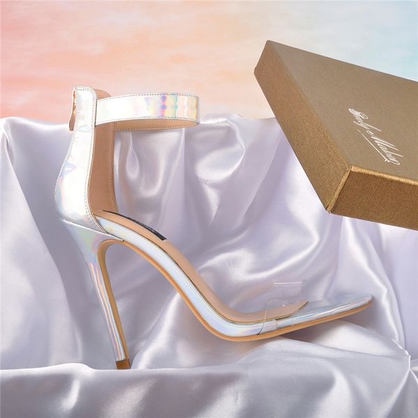 

sandals women 12cm ankle strap stilettos peep toe thin heels sandals fashion summer shoes, Black
