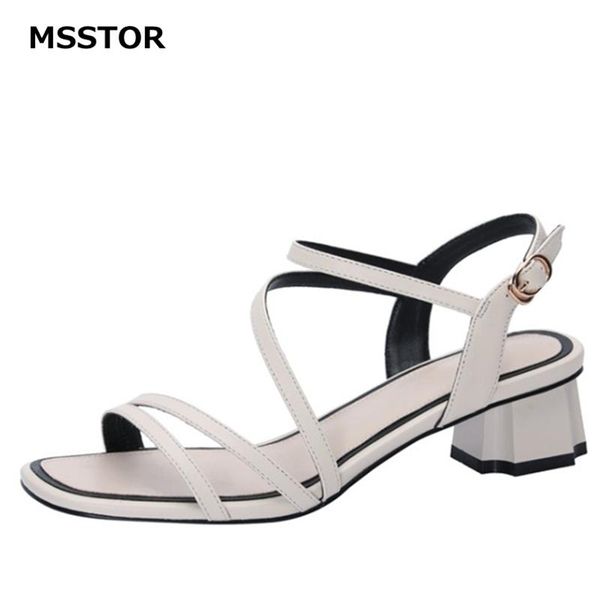 

strange style sandals summer women peep toe cow leather fashion concise black buckle strap high heels casual ladies wine red