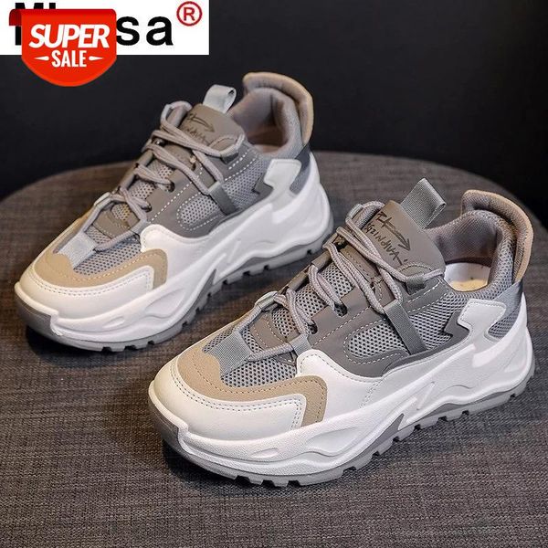 

women vulcanized shoes spring 2021 new women's lace-up platform sneakers comfortable casual shallow mouth running #mq0o