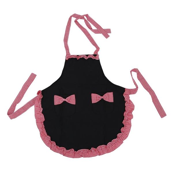 

aprons uhome fashion lovely princess rural style cotton grid pattern working chefs kitchen cooking cook womens ladies fancy maid set ap