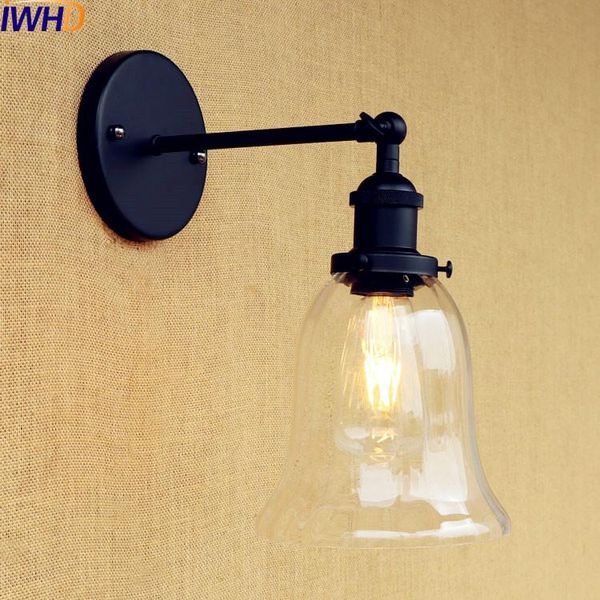 Lâmpadas de parede iwhd vidro de vidro de vidro iluminação caseira industrial science Edison LED Stair Light Arandela de Parede