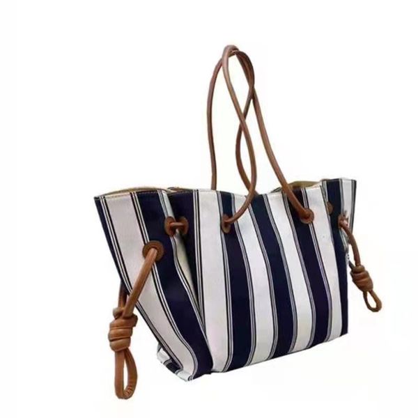 

2021designer women's shoulder bag denim stripe shopping bag size 30cm