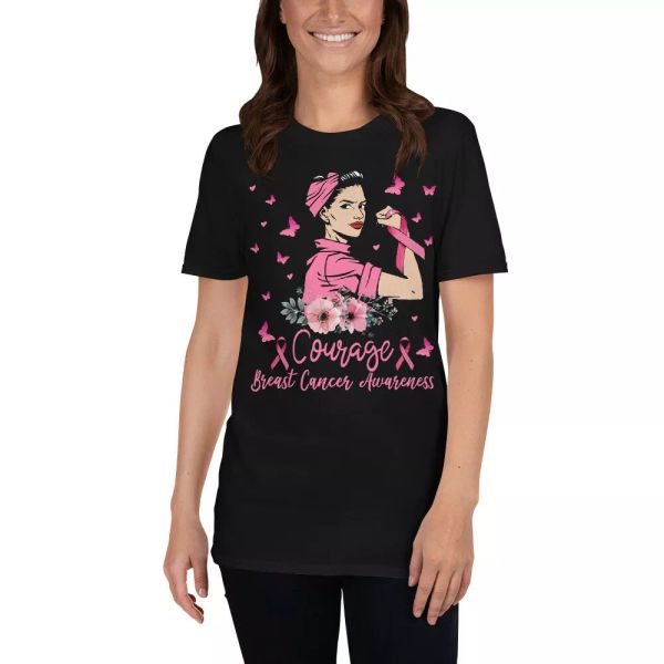 

Pink Women Girl Courage Breast Cancer Awareness Spread Awareness Shirt, White;black