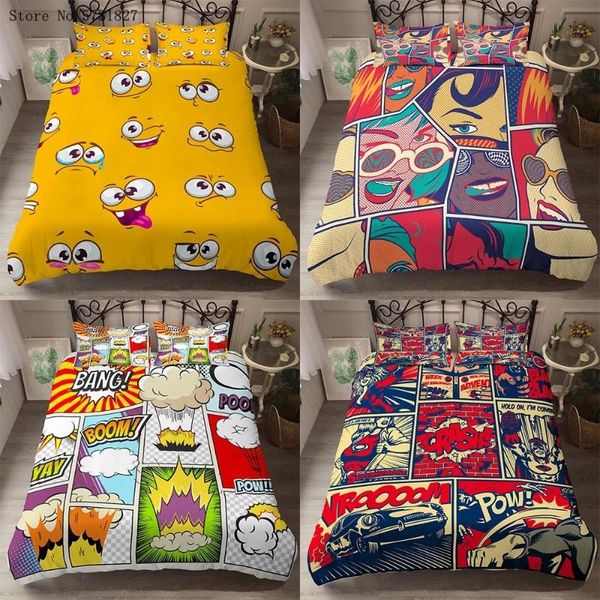 

bedding sets 2/3 pieces cartoon animation set home textile duvet cover 3d print colorful bed custom quilt