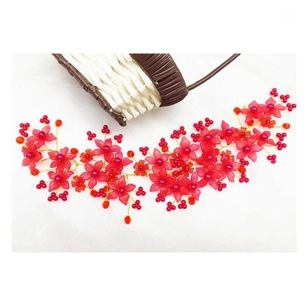 

exquisite handmade pearl head flower bridal tiara121