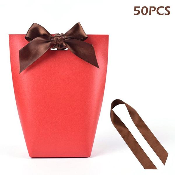 

50pcs bow ribbon package birthday decor bags diy handmade gift wrapping decoration for home party supplies wrap