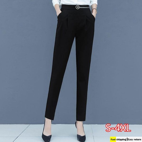 

women's pants & capris autumn and winter high-end quality nine-point harem professional trousers wild slim slimming feet carrot women, Black;white