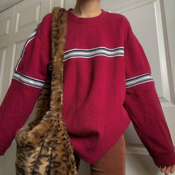 

women's sweaters preppy style vintage striped knitted sweater autumn spring jumpers o neck long sleeve pullovers women harajuku korean, White;black