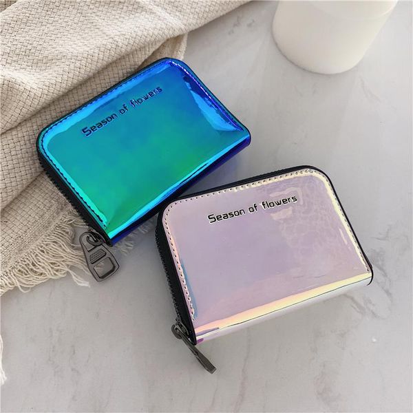 

card holders laser holder ladies multi-function id coin purse, Brown;gray