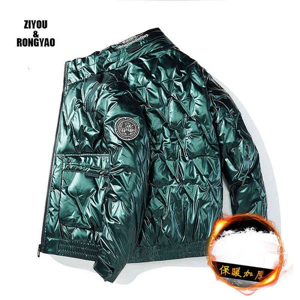 

winter men jacket duck down parkas men's thick warm snow parka detachable overcoat windbreaker coats fashion brand, Black