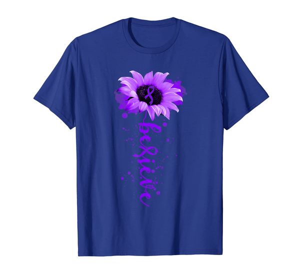 

Believe Sunflower Purple Ribbon Domestic Violence T-Shirt, Mainly pictures