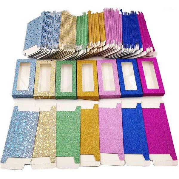 

wholesale 10pcs~100pcs packing box for eyelash blank eyelashes package multicolor paper diy flash 20211