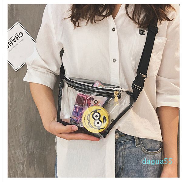 

hbp summer transparent waist bag clear pvc fanny packs young girls waterproof travel chest bag plastic casual bum bag 030206