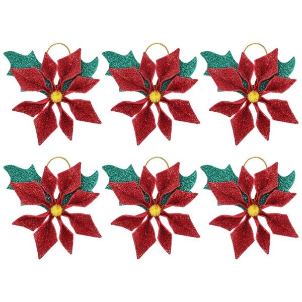 

christmas decorations 6pcs tree pendants flower ornaments holiday