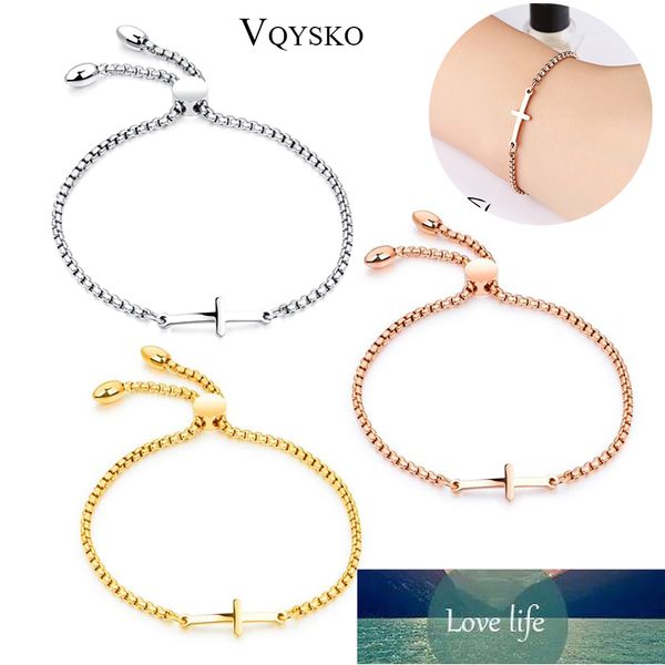 Moda Chain Jesus Christian Aço Inoxidável Pulseira Mulheres Ajustável Gold Charme Cross Pulseras Mujer Meninas Jóias Acessório Preço de Fábrica