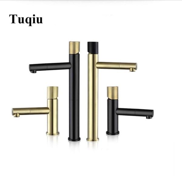 

bathroom sink faucets basin faucet single lever 360 rotation spout modern europe style brass mixer tap water gold black