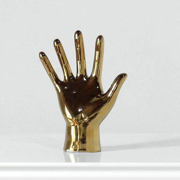 

decorative objects & figurines porcelain gold ornaments modern home decoration gesture statue deskgifts