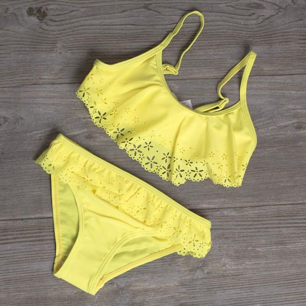 

5-14years children swimwear falbala girls baby kids biquini infantil swimsuit bikini girl 2021 summer bathing suit one-pieces, Black