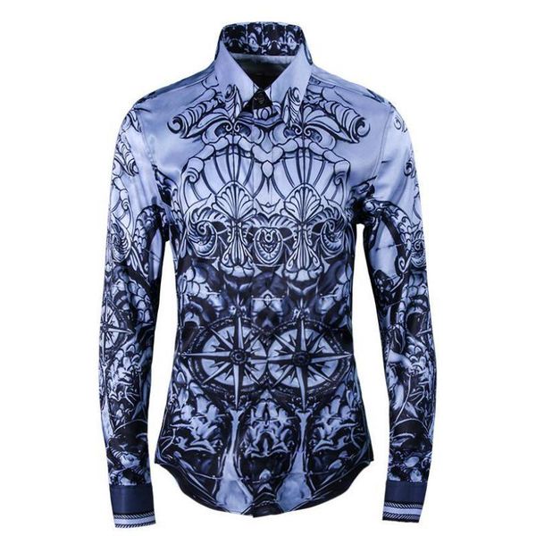 

mens shrits luxury ink pattern digital printing dress shirts plus size 4xl fashion casual long sleeve man men's, White;black