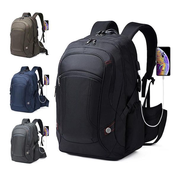 

backpack waterproof laplarge capacity mountaineering bag business daypack headphone hole usb charge for travel mochila