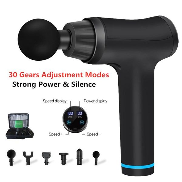 

massage gun 2600-9500r/min muscle sport therapy massager body relaxation pain relief with 2400mah quickly charged