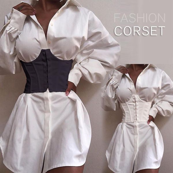 

bustiers & corsets women ultra super wide belt elastic ladies clothing accesoories corset underbust waist, Black;white