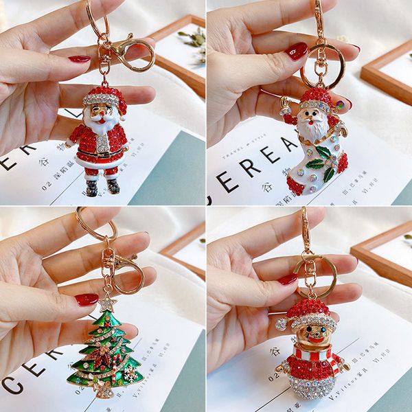 

christmas series keychain creative santa gifts car ring tree, Silver
