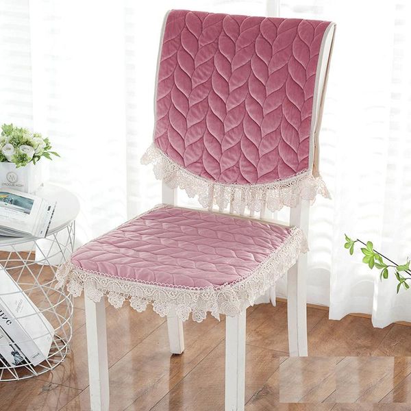 

cushion/decorative pillow 1 set flannel fabric thickened chair cushion and backrest non-slip board stool cover universal back solid color