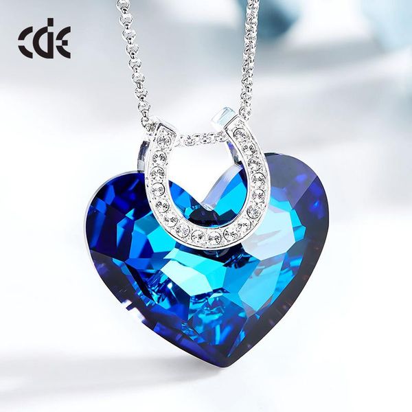 

necklace high-end love women's fashion simple set small group crystal mother's day gift jewelry pendant necklaces, Silver