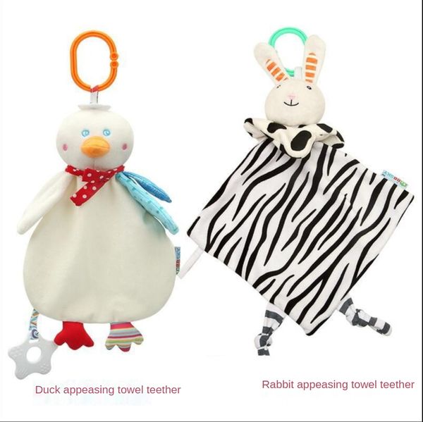 

Baby Plush Toys Towel Appease Doll Teether Cartoon Bunny Duck Soft Blanket Stuffed Sleep Soothe Toy Infant Crib Rattles