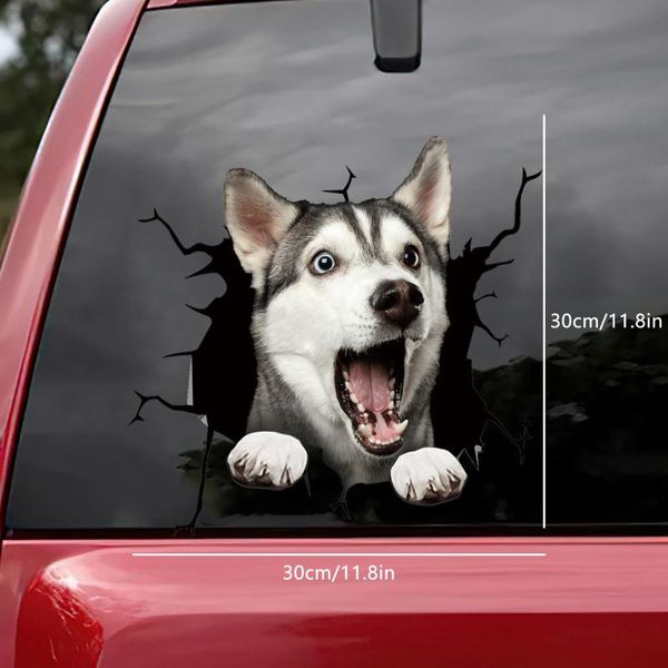 

wall stickers est 3d dog crack sticker pvc plastic car window decal lapfunny decals christmas party