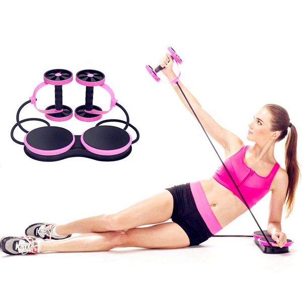 

multifunctional abdominal muscle exercise ab wheel roller with resistance bands