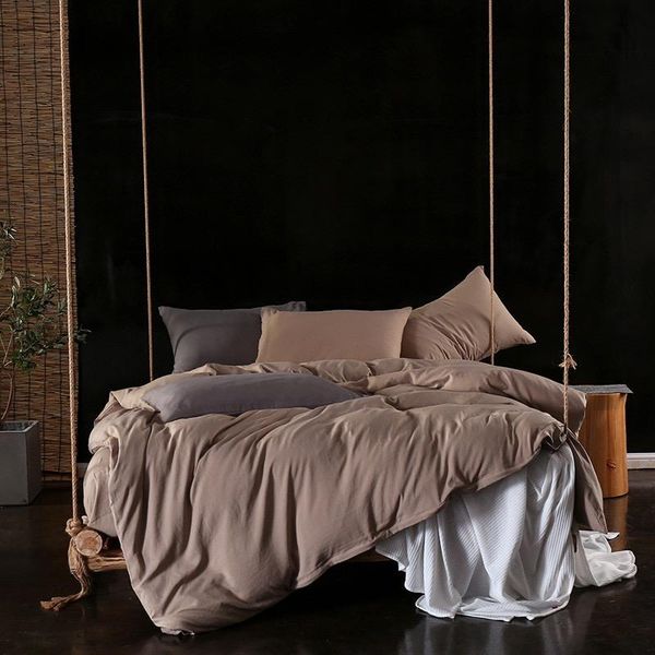 

bedding sets blue washed cotton duvet quilt cover pillow case bed sheet comfortable breathable double king  set oceania