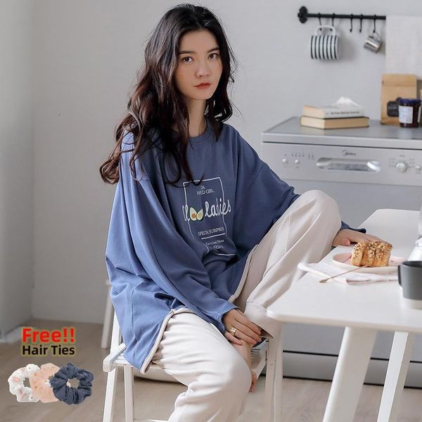

sleepwear autumn fashion pajama set for women 100 %cotton pjs atoff home satin avocado sleepwear winter warm silk kawaii nigh, Black;red