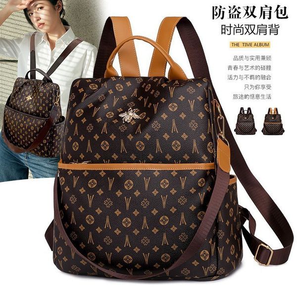 

bag backpack dual-purpose single shoulder and double fashionable popular anti-theft decor pu women's, Black;red