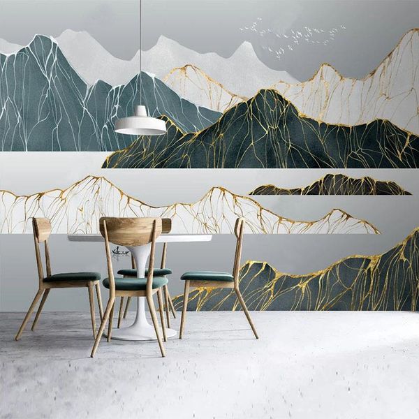 

custom 3d wall mural modern light luxury abstract ink landscape po wallpaper living room tv sofa study papel de parede sala wallpapers