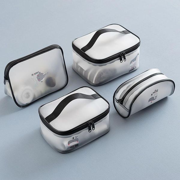 

style women's cosmetic bag transparent pvc waterproof makeup cases girl toiletries travel organizer beauty storage bags